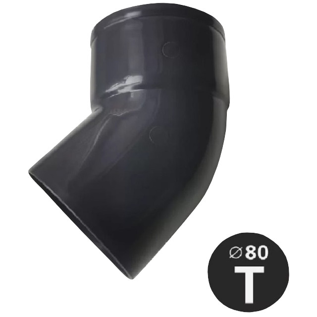 отвод трубы IMPLAST 45/80мм G130/80 графит