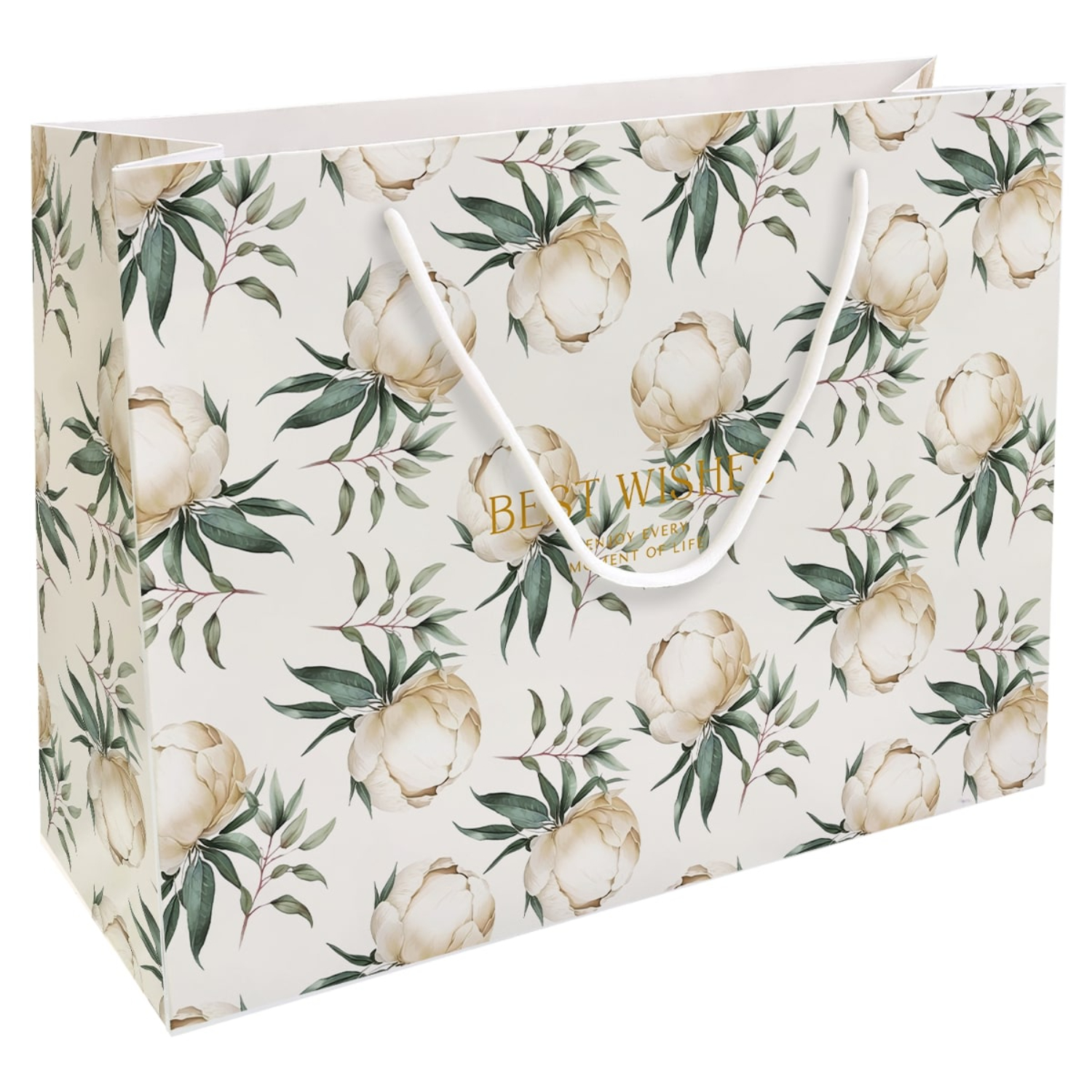 Пакет подарочный Be Smart Peony айвори 36х26 см