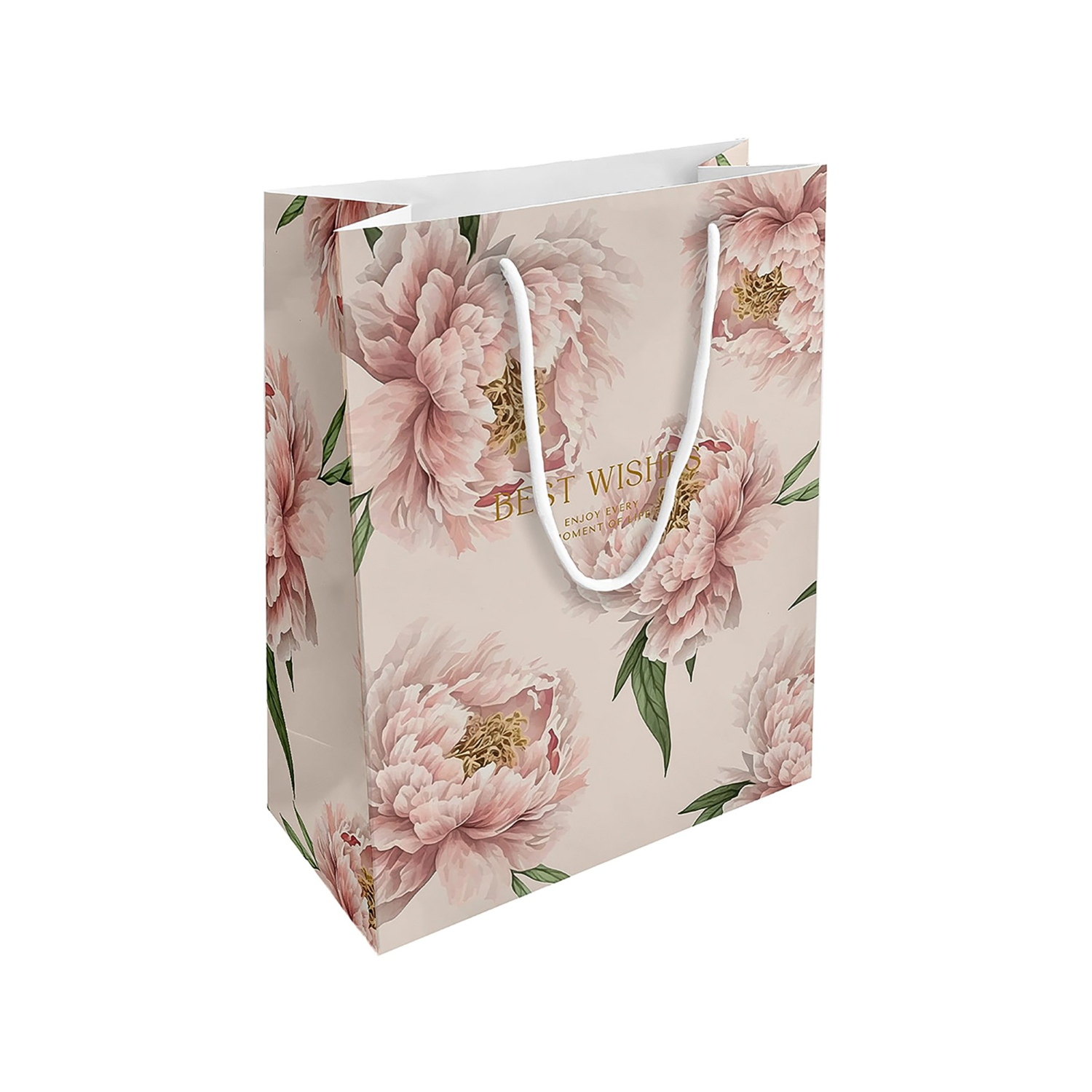 Пакет подарочный Be Smart Peony персиковый 25х32 см