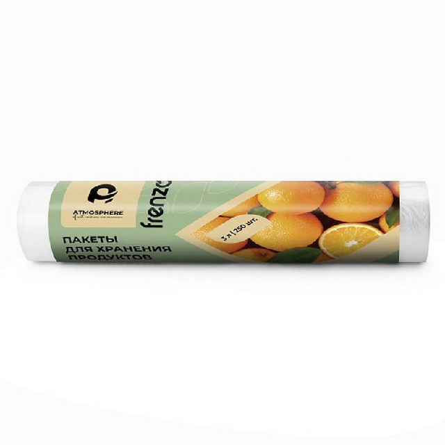 пакеты для продуктов ATMOSPHERE 3л 26х38см 250шт 8мкм рулон