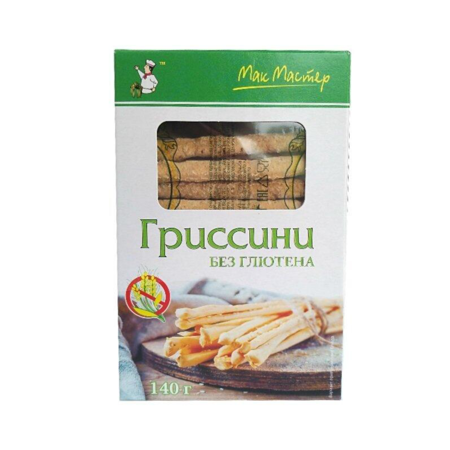 Палочки хлебные МакМастер без глютена Гриссини 140 г