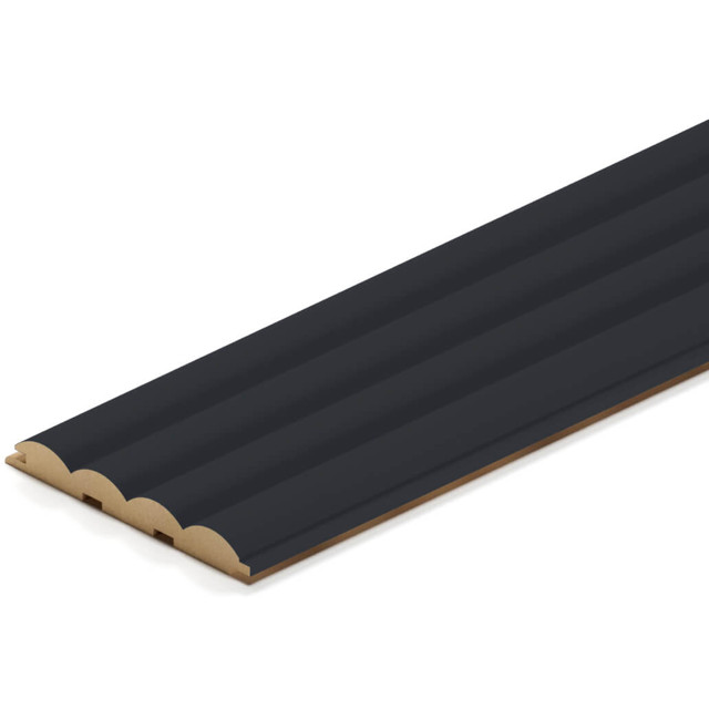панель стеновая реечная МДФ STELLA Wave De Luxe Black Lead 2700x119x16мм