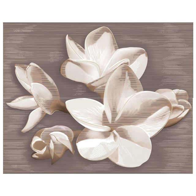 панно настенное AZORI Amati plumeria alba 50,5х40,2 (из 2 пл) коричневый