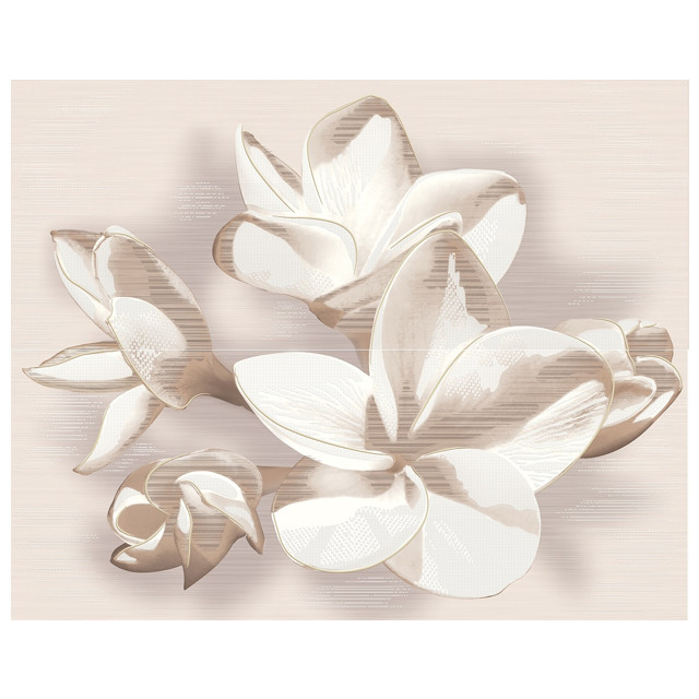 панно настенное AZORI Amati plumeria beige 50,5х40,2 (из 2 пл) бежевый