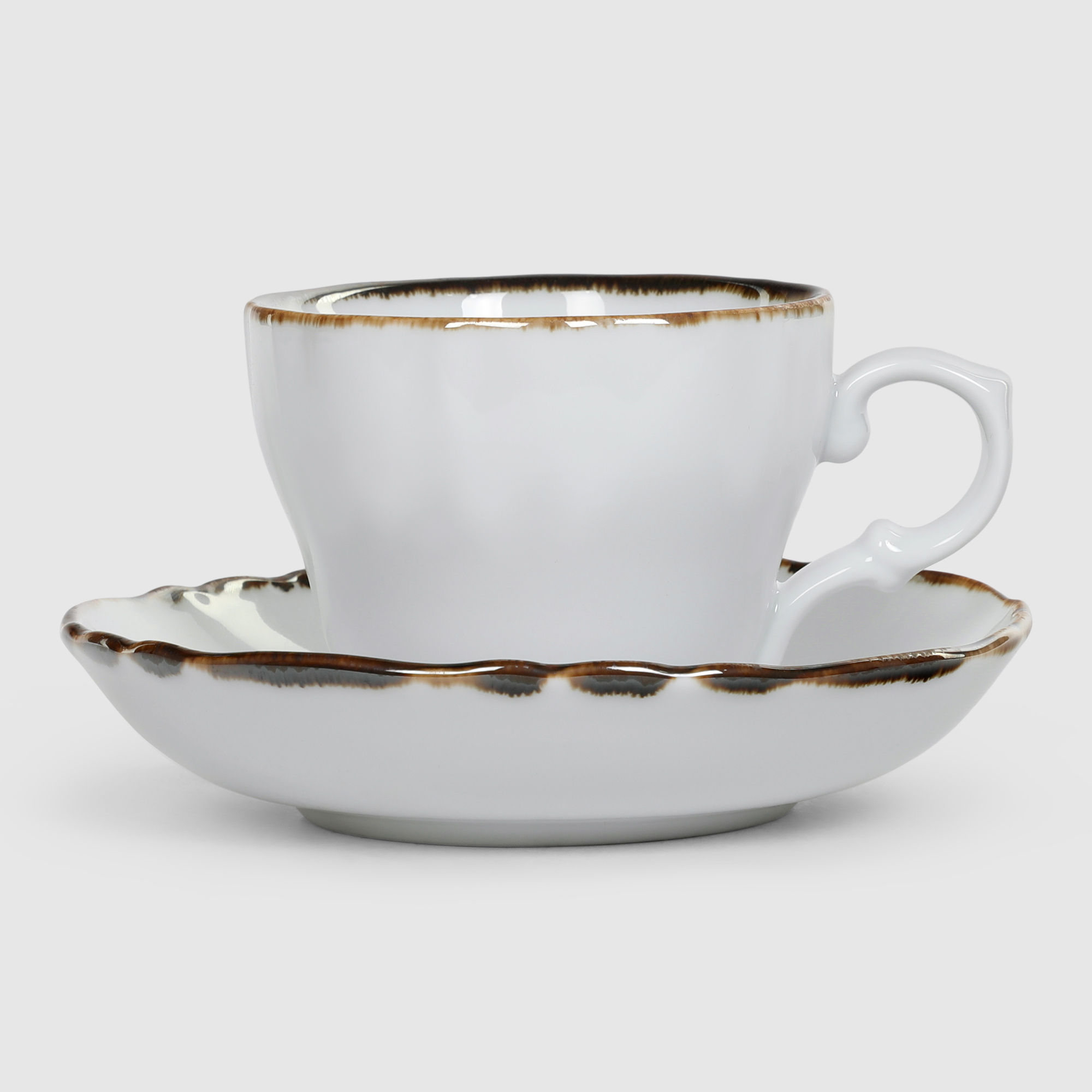 Пара кофейная Porcelana Bogucice River Metal 180 мл 14 см