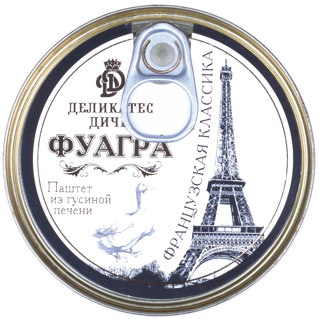 Паштет фуа-гра Деликатес дичь из гусиной печени, 200 г ж/б