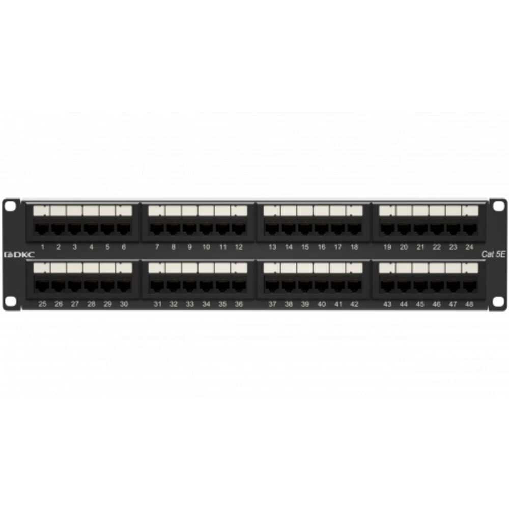 Патч-панель неэкранированная DKC 2U 19 дюйм RJ45 CAT5е 48 портов (RN5PPU242)