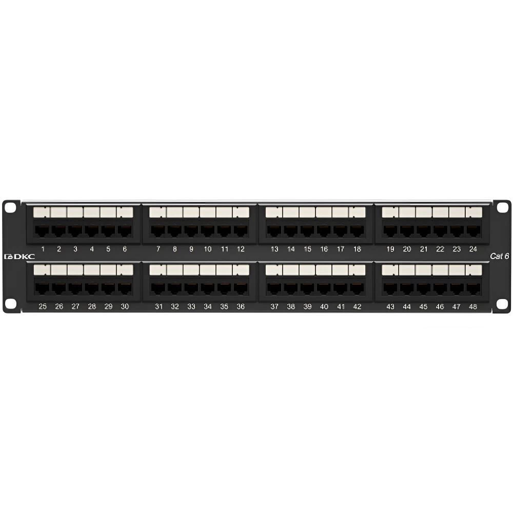 Патч-панель неэкранированная DKC 2U 19 дюйм RJ45 CAT6 48 портов (RN6PPU242)