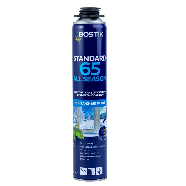 пена монтажная BOSTIK Srandart All Seasons 65 всесезонная 800мл, арт.20020006