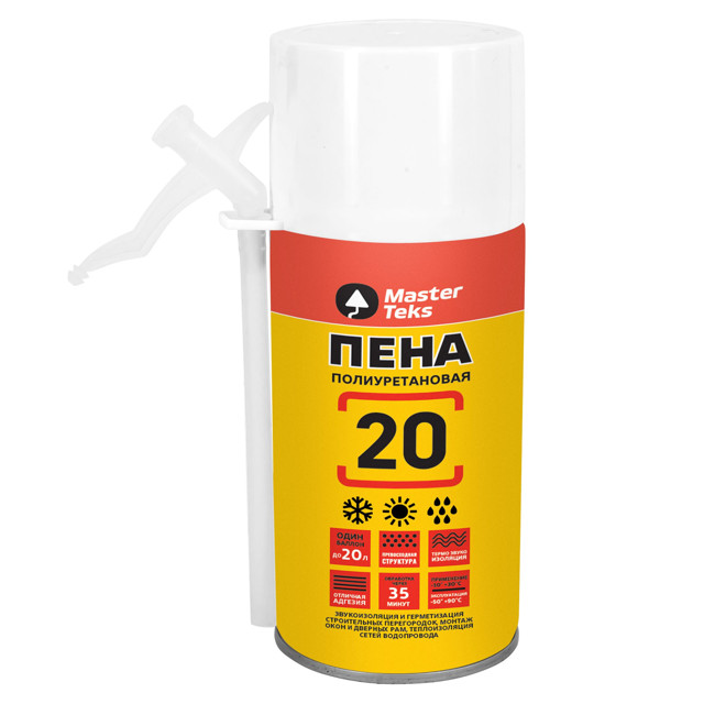 пена монтажная MASTERTEKS 20 всесезонная 285мл, арт.9412827