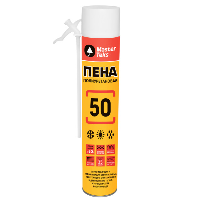 пена монтажная MASTERTEKS 50 всесезонная 670мл, арт.9412630