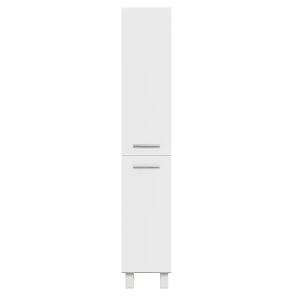 Пенал для ванной с корзиной для белья Мини напольный 180x30 см цвет белый