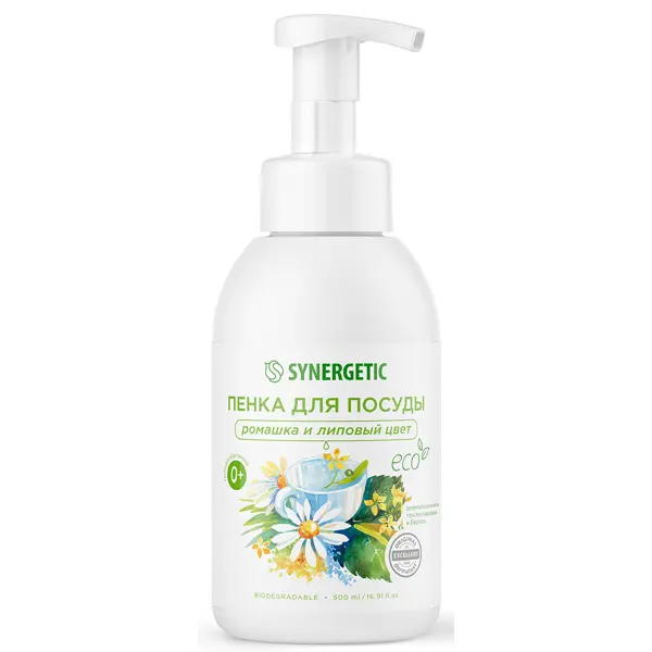 Пенка для посуды Synergetic гипоаллергенная Ромашка 0.5 л