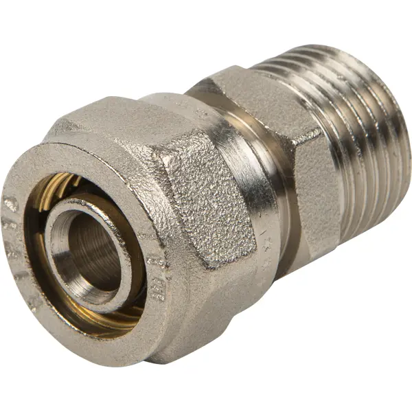 Переходник Valtec 1/2"x16 мм НР никелированная латунь VTM.301