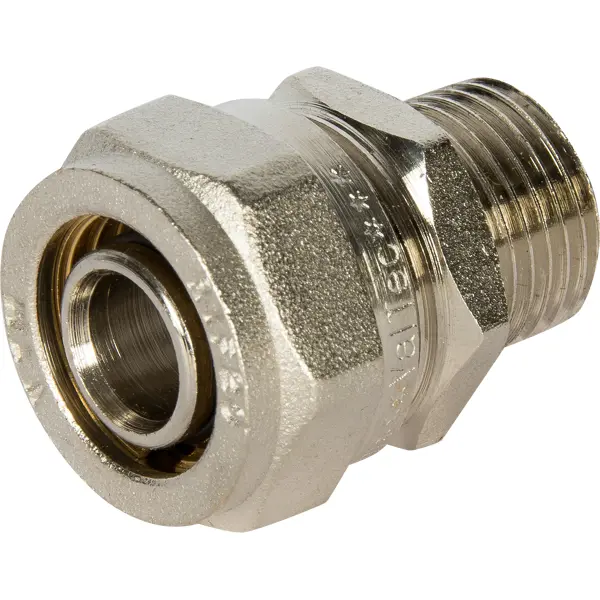 Переходник Valtec 1/2"x20 мм НР никелированная латунь VTM.301