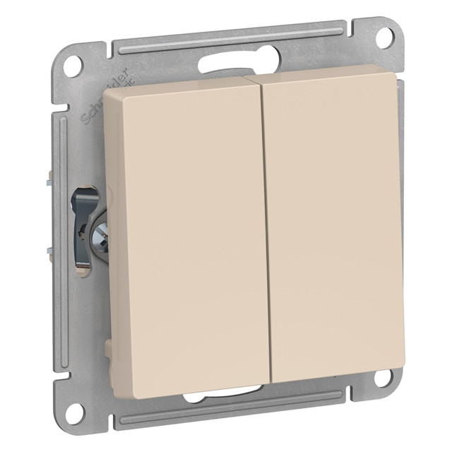 переключатель 2-клавишный SYSTEME ELECTRIC Atlas Design 10А бежевый