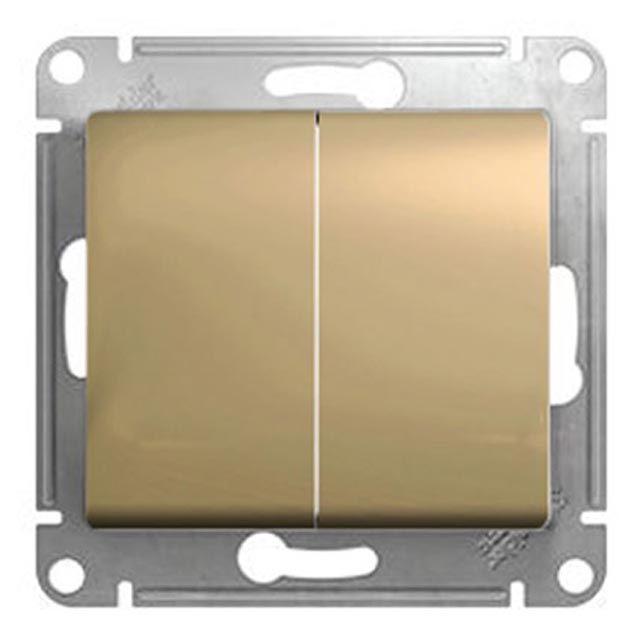 переключатель 2-клавишный SYSTEME ELECTRIC Glossa титан