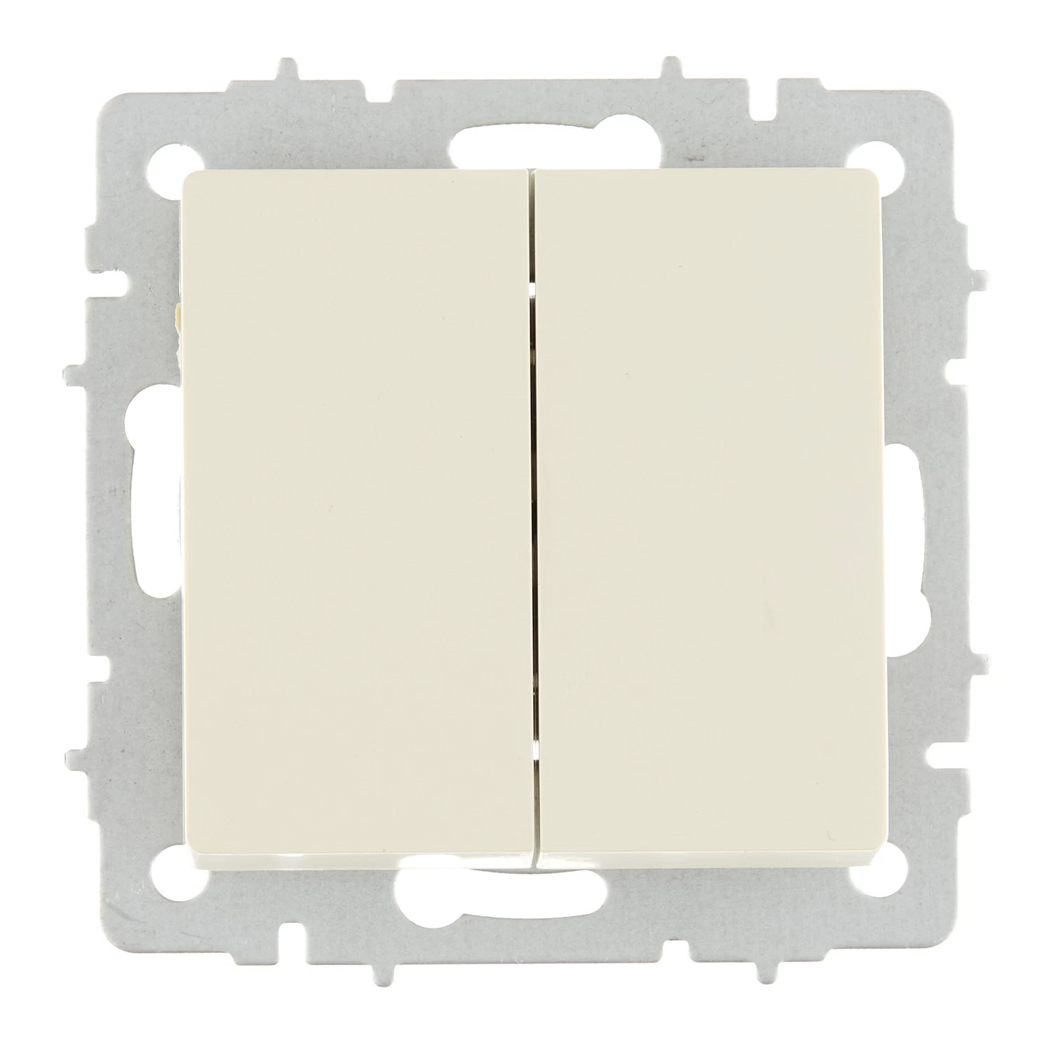 Переключатель IEK Brite двухклавишный встраиваемый бежевый проходной (BR-V22-0-10-K10)