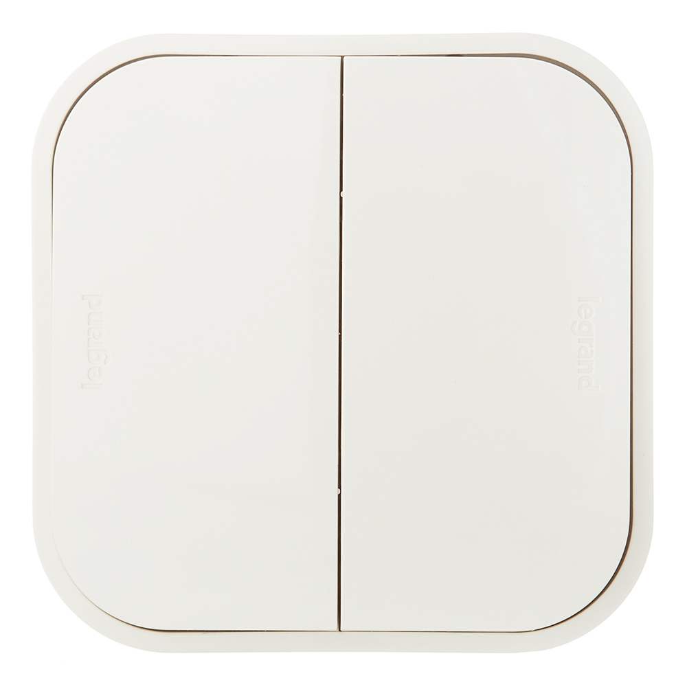 Переключатель Legrand Quteo двухклавишный накладной слоновая кость (782236)