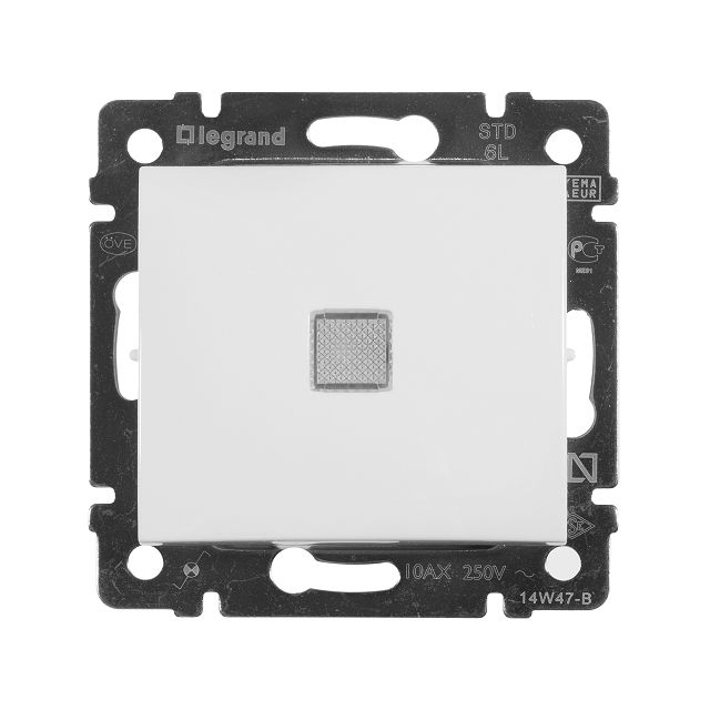 переключатель LEGRAND Valena 1-клавишный с подсветкой IP20 белый