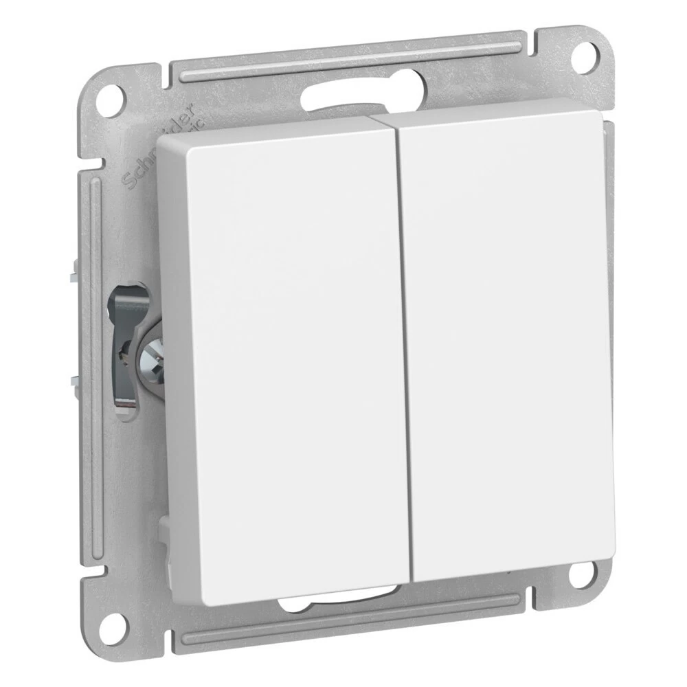 Переключатель Systeme Electric AtlasDesign двухклавишный встраиваемый лотос (ATN001365)
