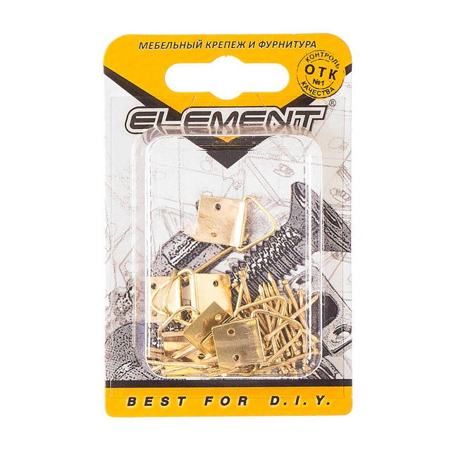 петля быстрого монтажа ELEMENT для картины 12х25 мм латунь 8 шт.