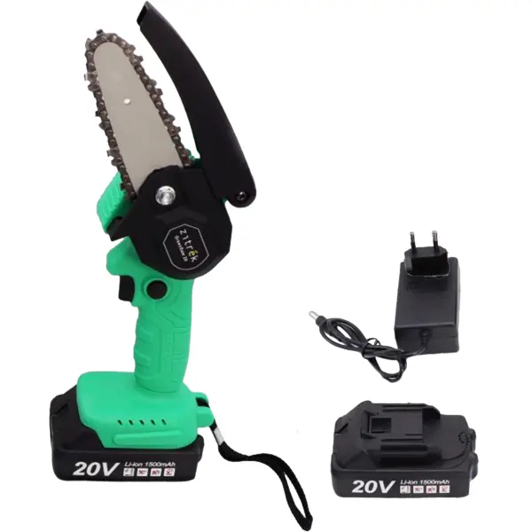 Пила аккумуляторная Zitrek Greensaw 082-1850 20 В шина 10 см 2x1.5 Ач АКБ и ЗУ в комплекте