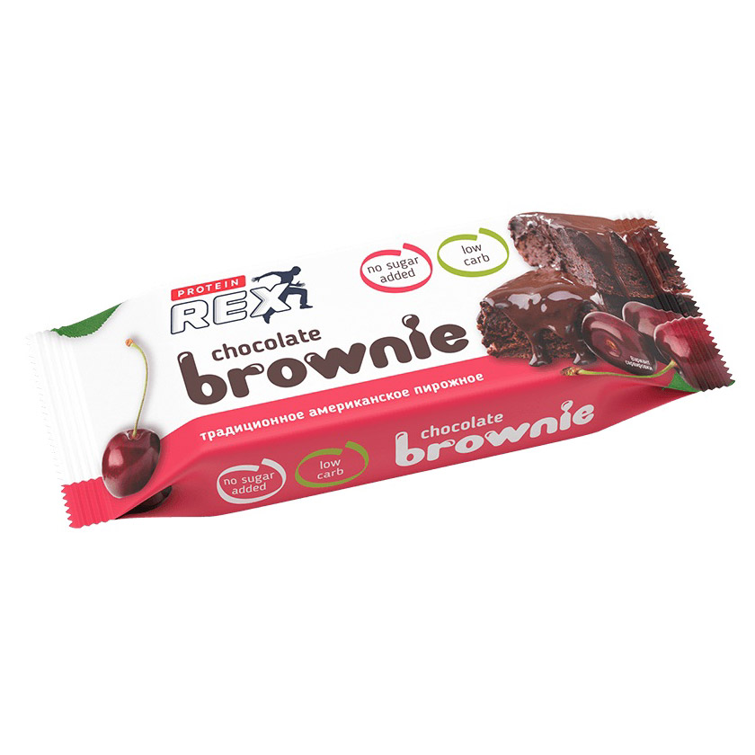Пирожное протеиновое RoyalCake ProteinRex Брауни Вишневое, 50 г
