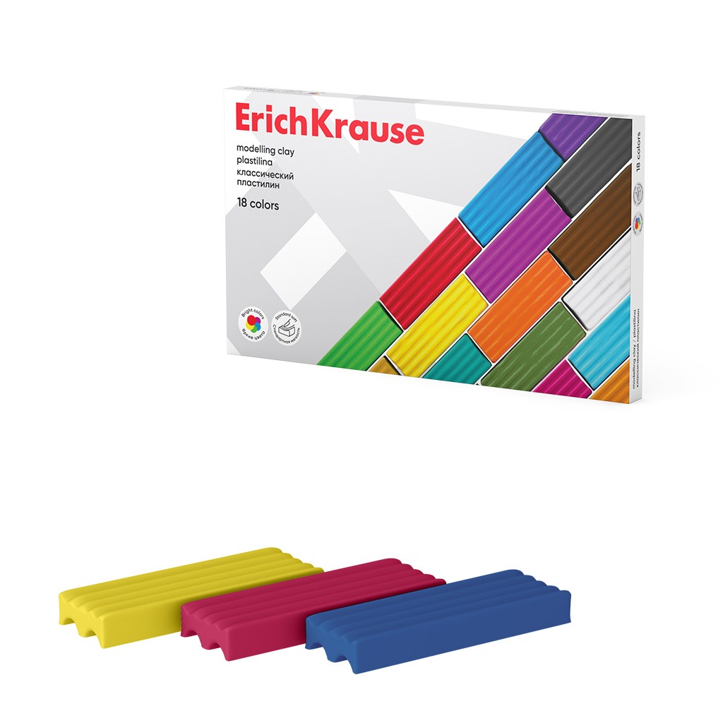 Пластилин классический Erich Krause 18 цветов, 288 г