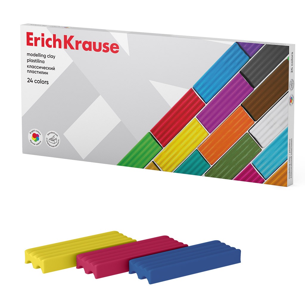 Пластилин классический Erich Krause 24 цвета, 384 г