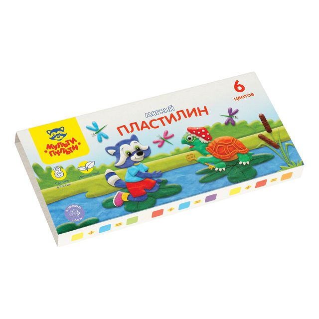 пластилин МУЛЬТИ-ПУЛЬТИ енот в сказке 06 цв 72г со стеком картон