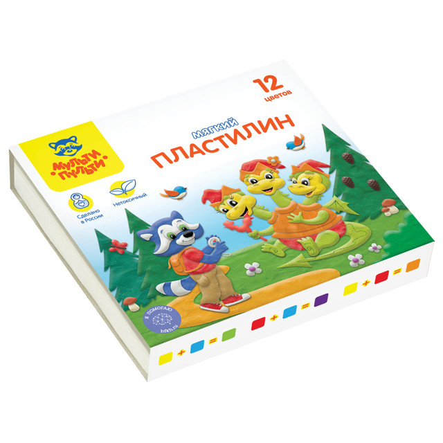 пластилин МУЛЬТИ-ПУЛЬТИ енот в сказке 12 цв 120г картон