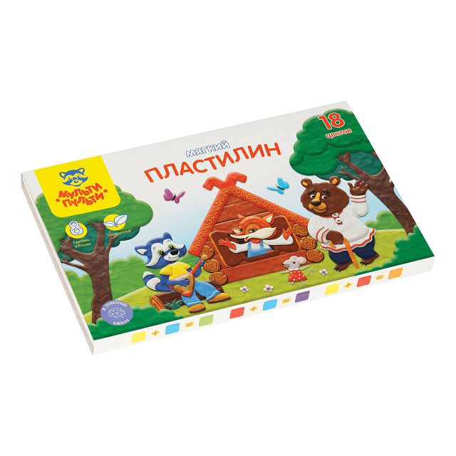 пластилин МУЛЬТИ-ПУЛЬТИ енот в сказке 18 цв 216гр со стеком картон