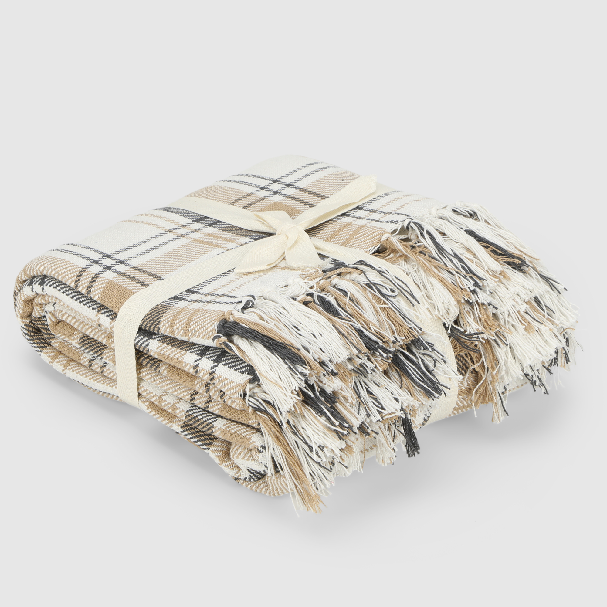 Плед Homelines textiles checked beige 180х200 см
