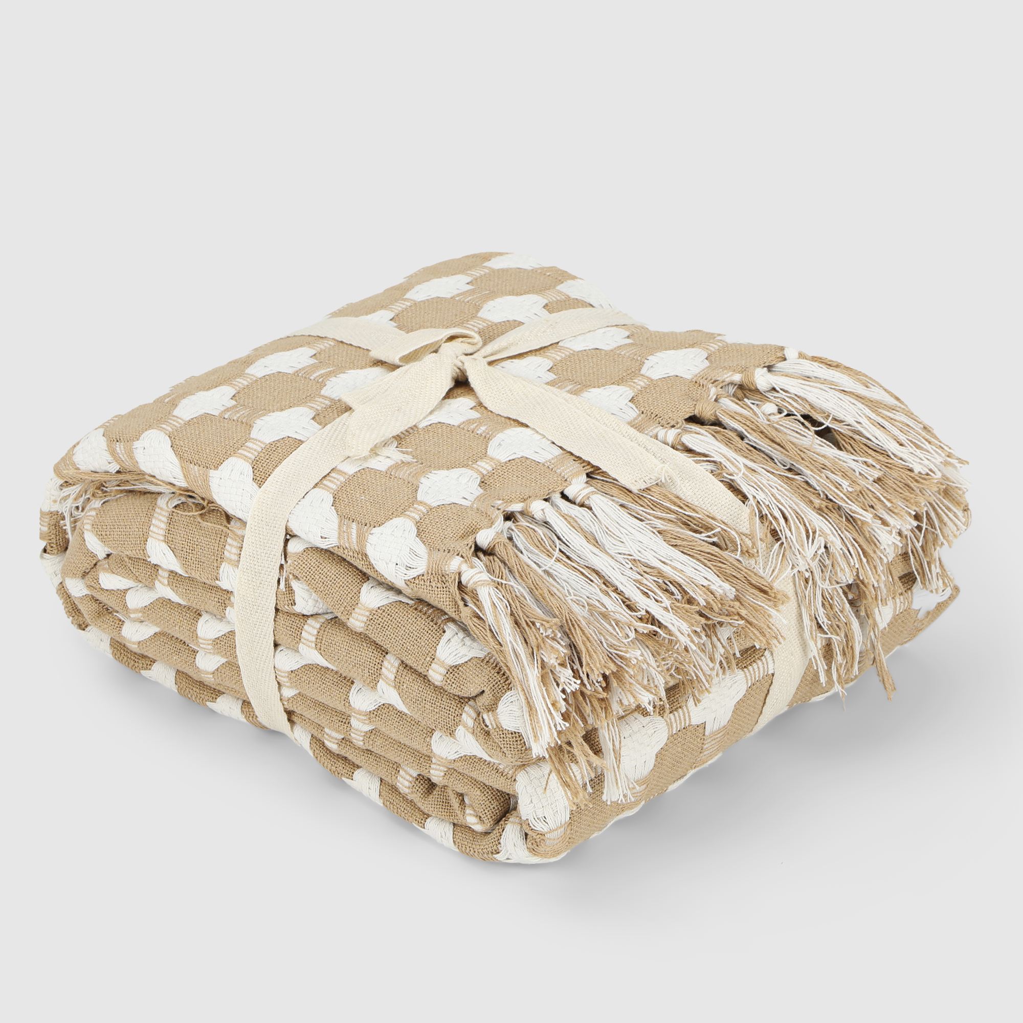 Плед Homelines textiles circles бежевый 180х200 см