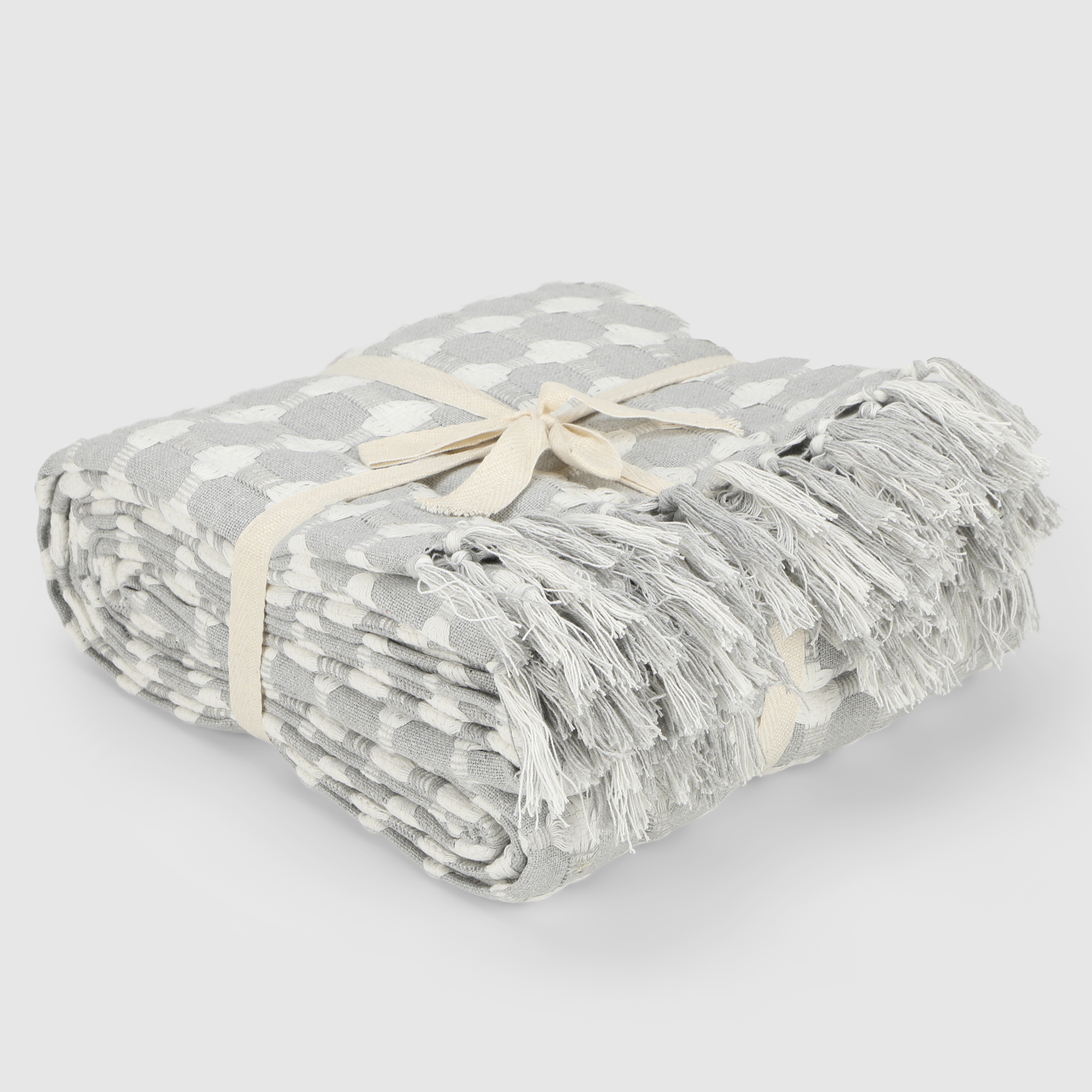 Плед Homelines textiles circles светло-серый 220х240 см