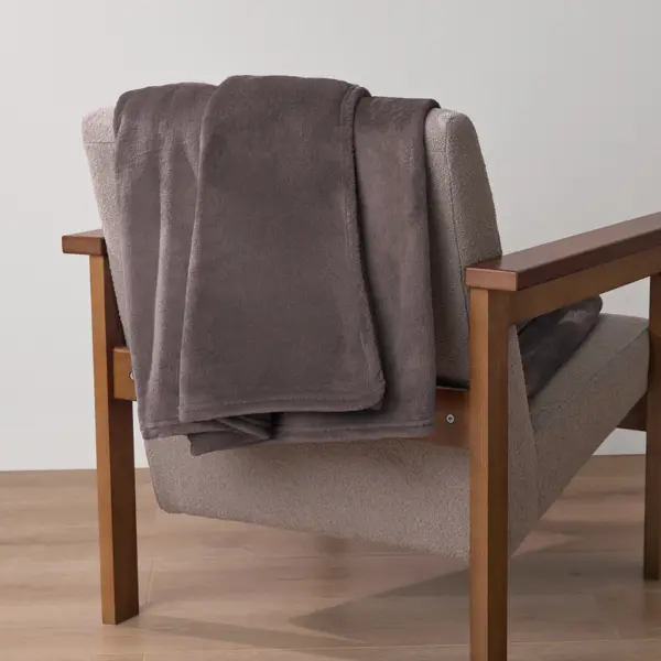 Плед Inspire Flandria 200x220 см микрофибра цвет серо-коричневый Fossil 3