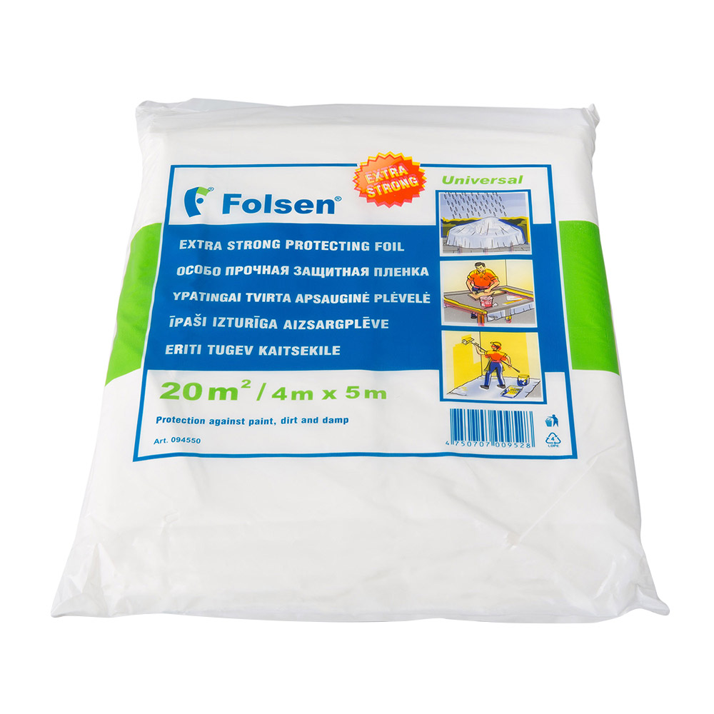 Пленка защитная Folsen Extra Strong 50 мкм 4х5 м (20 кв.м)