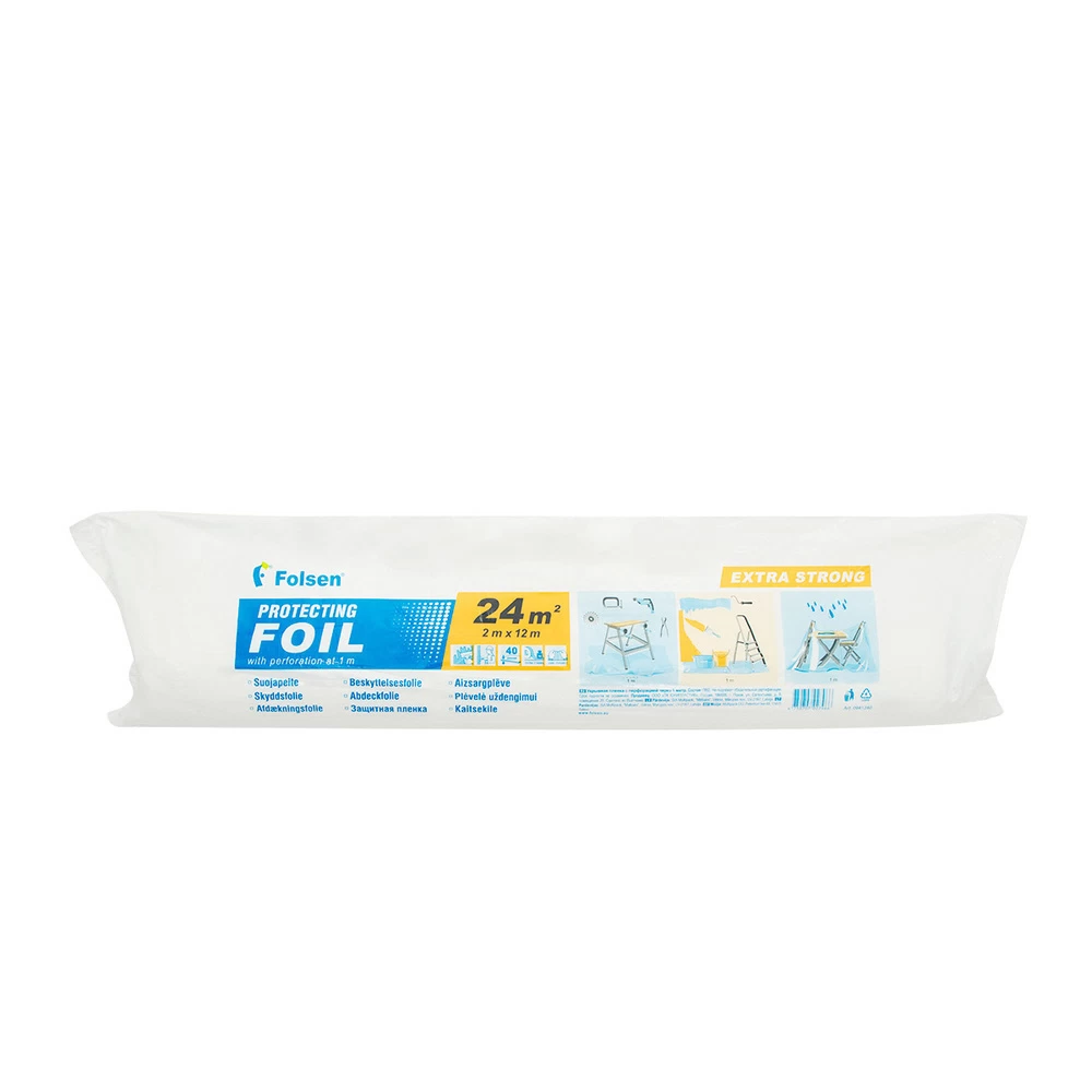 Пленка защитная Folsen Extra Strong для наружных работ с перфорацией 40 мкм 2х12 м (24 кв.м)