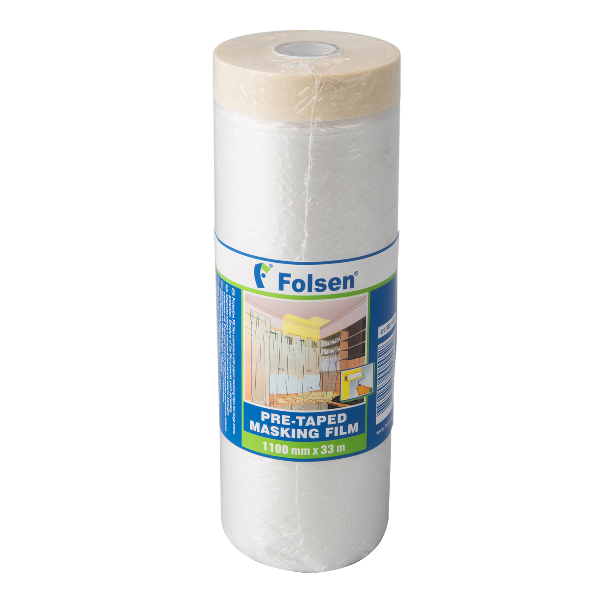 Пленка защитная Folsen с клейким краем 9 мкм 1,1х33 м (36,3 кв.м)