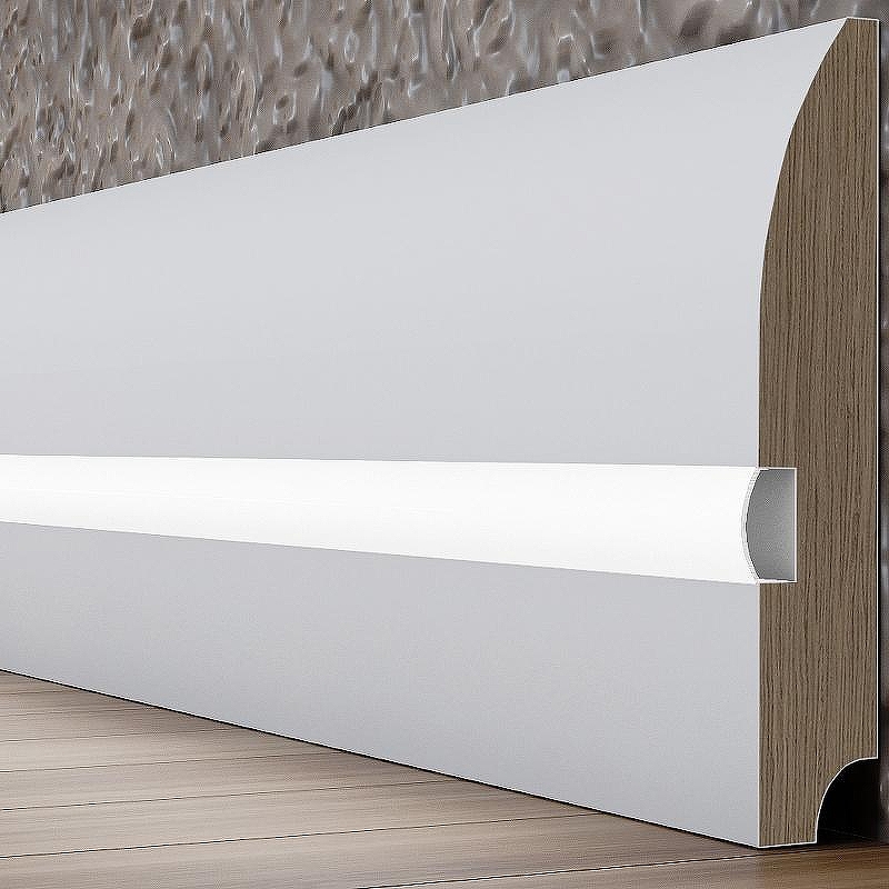 Плинтус Evrowood PN 080 led 2000x95x16 мм