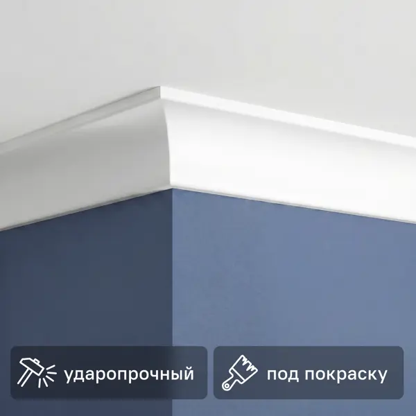 Плинтус потолочный Design 1 полистирол 20x20x2000 мм белый