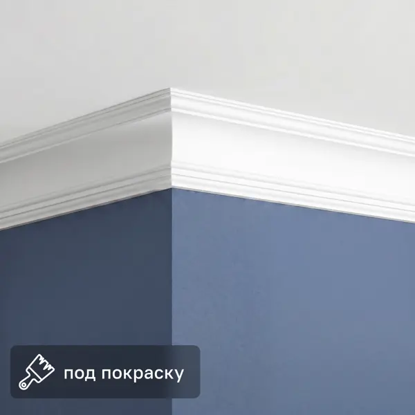 Плинтус потолочный для натяжного потолка Классика белый 80x120x2000 мм