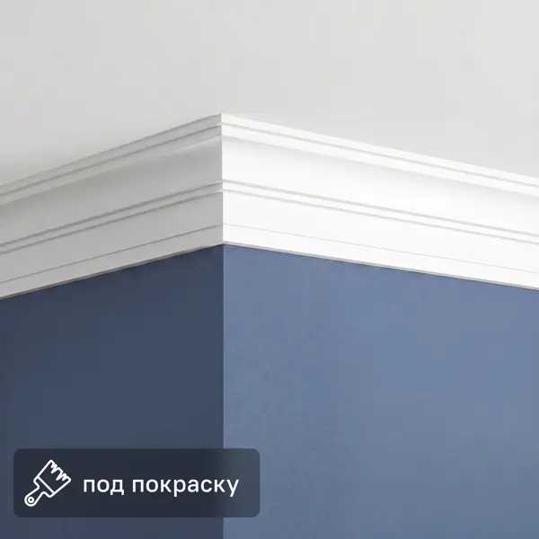 Плинтус потолочный полистирол для натяжного потолка Дизайн белый 48x128x2000 мм