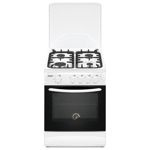 плита газовая KRAFT KF-FSK6407AGWI 87х60х60см белый