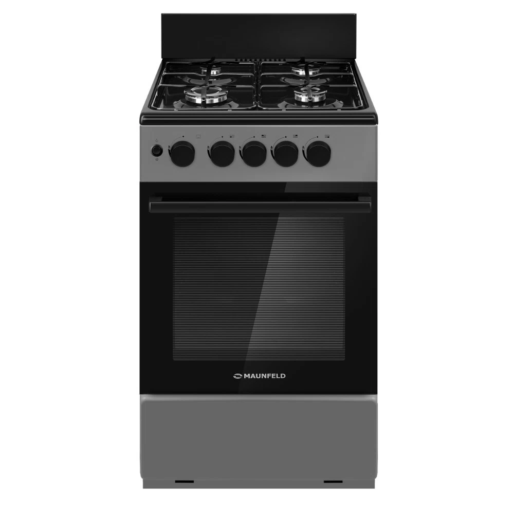 Плита газовая Maunfeld MGC50GEGR08 4 конфорки серая