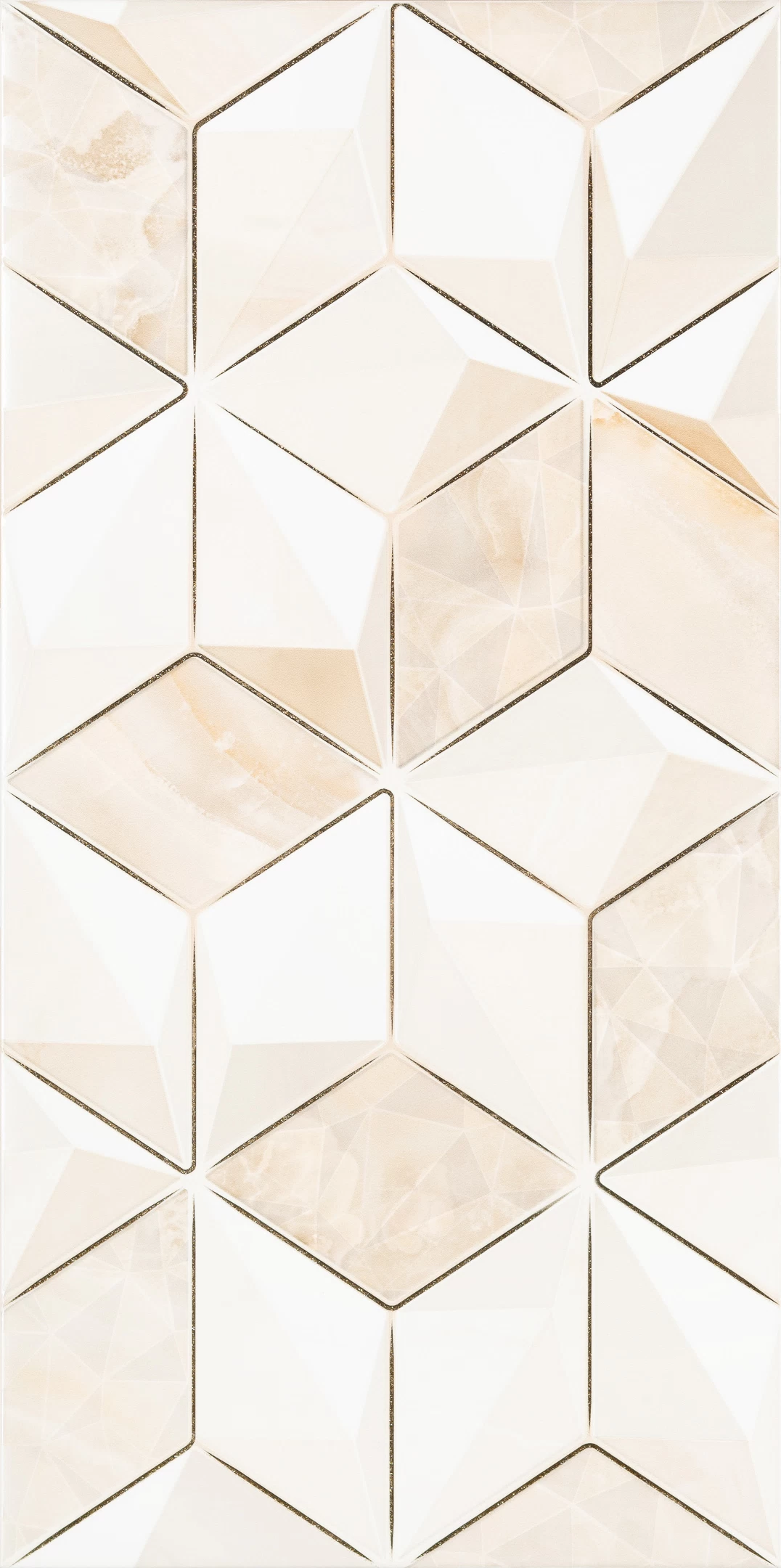 Плитка декор Alma Ceramica Невада геометрия бежевая 500x249x7,5 мм
