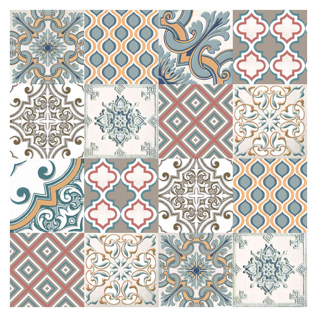 плитка напольная AZORI Eclipse Ornament 42х42 пэчворк