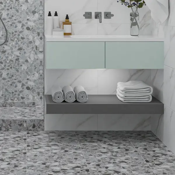 Плитка напольная Azori Mozart Granito Mix 42x42 см 1.23 м² матовая цвет серый