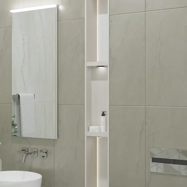 Плитка настенная Azori Carlina Shadow 31.5x63 см 1.79 м² матовая цвет серый